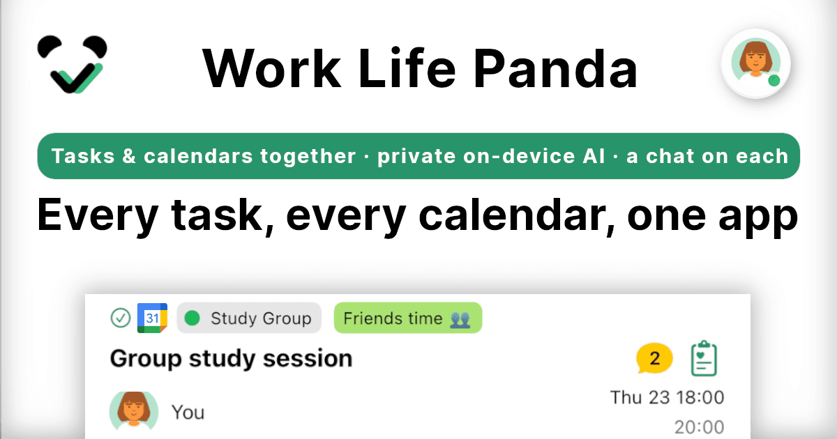 Work Life Panda 界面截图，第 1 张