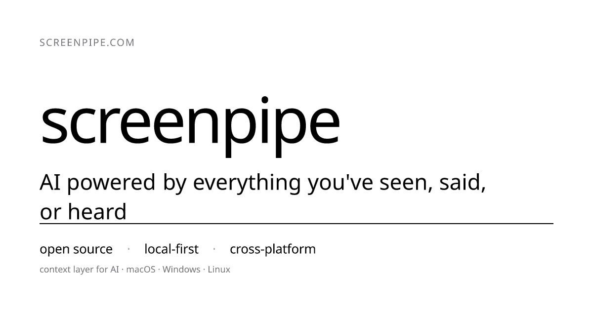 Screenpipe 界面截图，第 1 张
