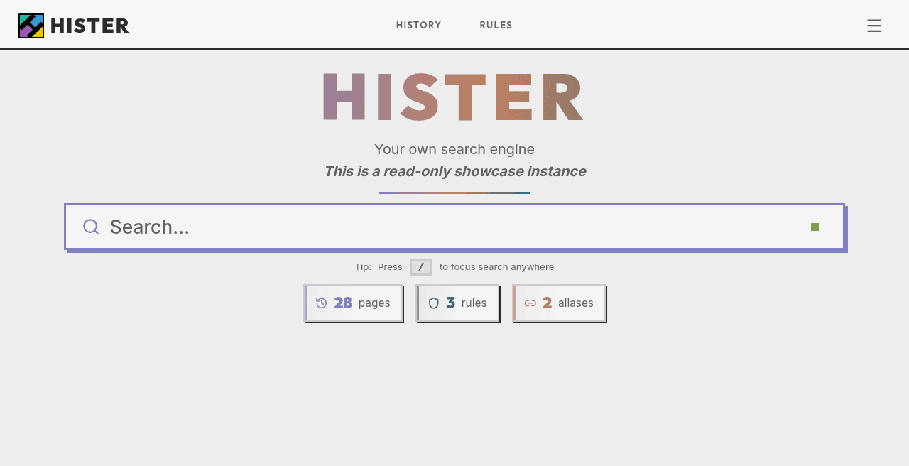 Hister 界面截图，第 1 张