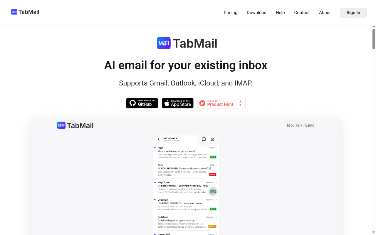 TabMail 界面截图，第 1 张