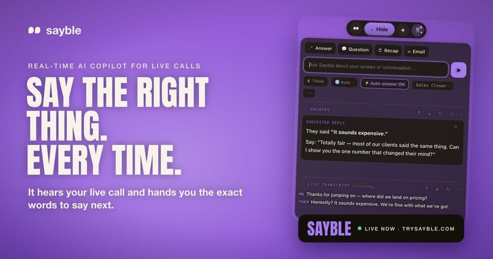Sayble 界面截图，第 1 张