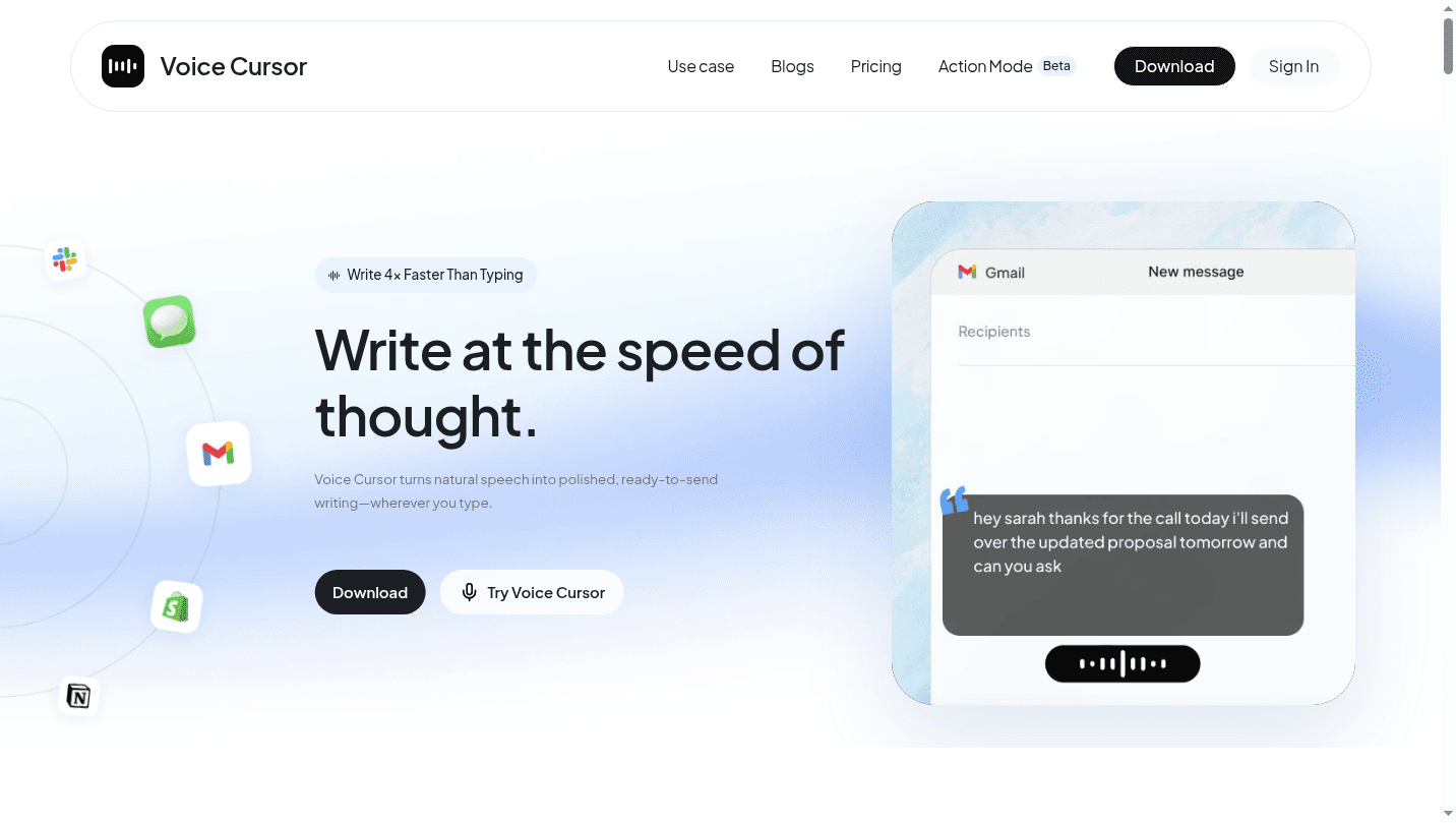 Voice Cursor 界面截图，第 1 张