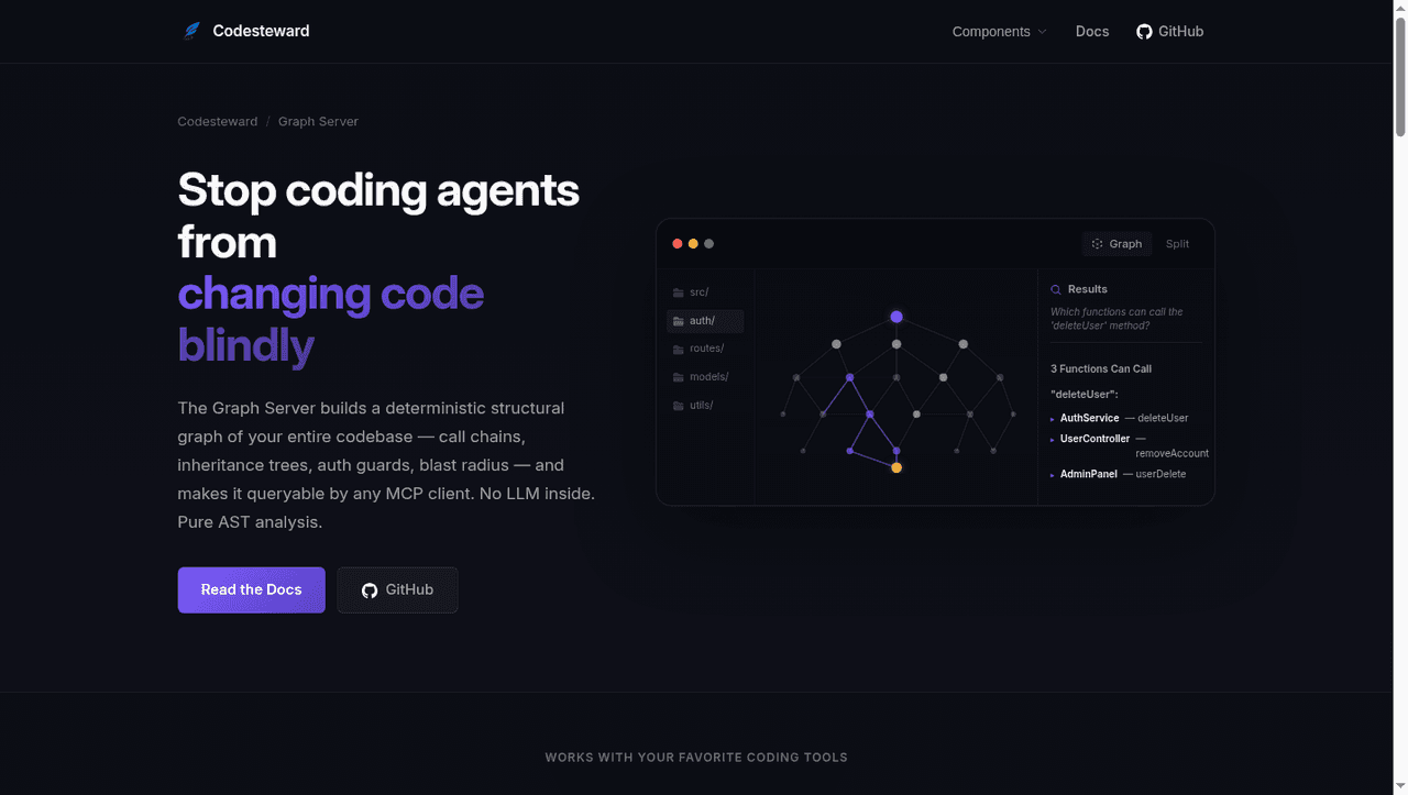 Codesteward Graph Server 界面截图，第 1 张