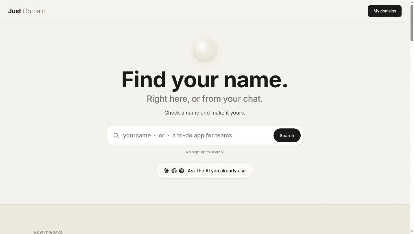 Just Domain 界面截图，第 1 张