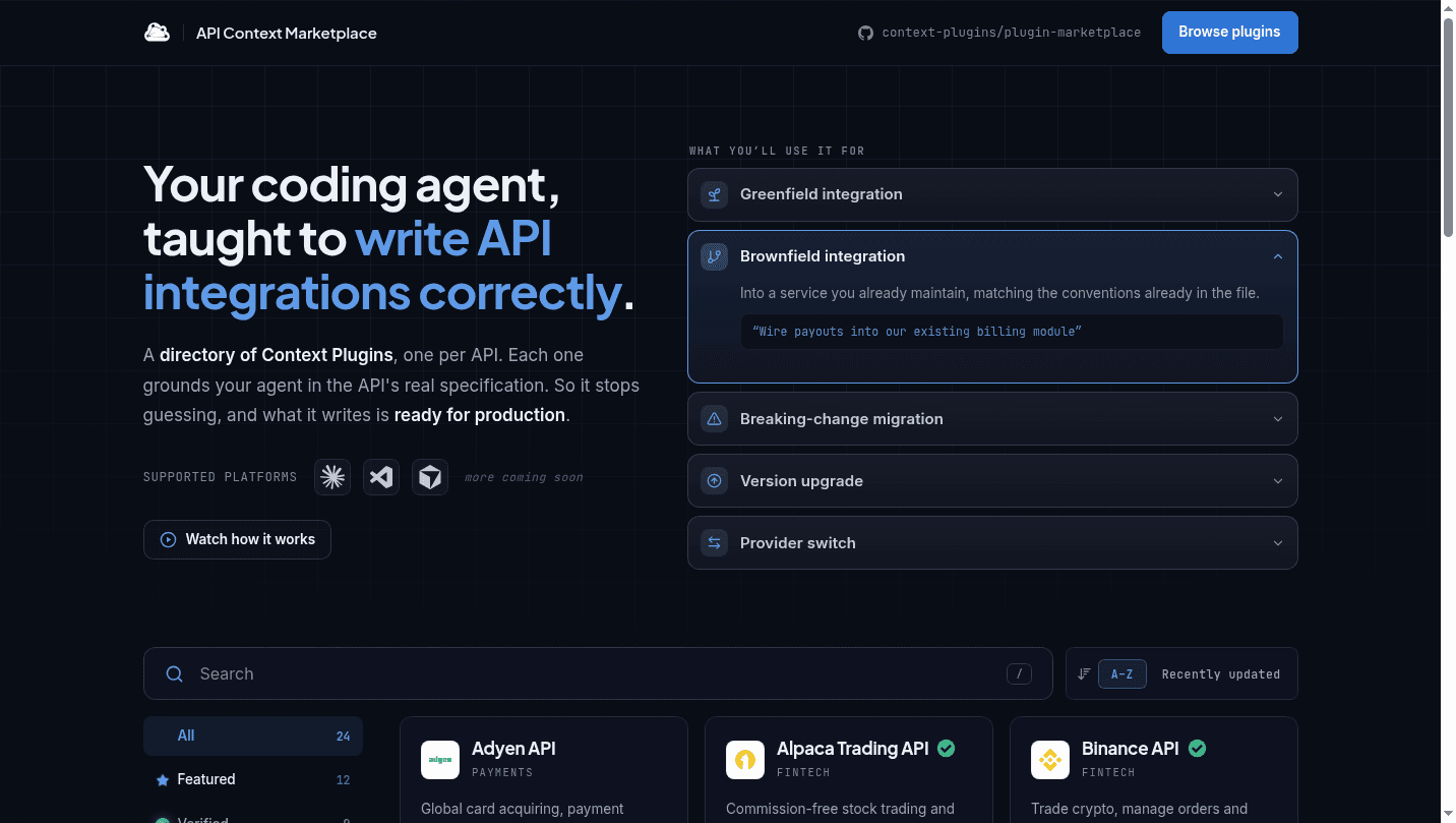 API Context Marketplace 界面截图，第 1 张