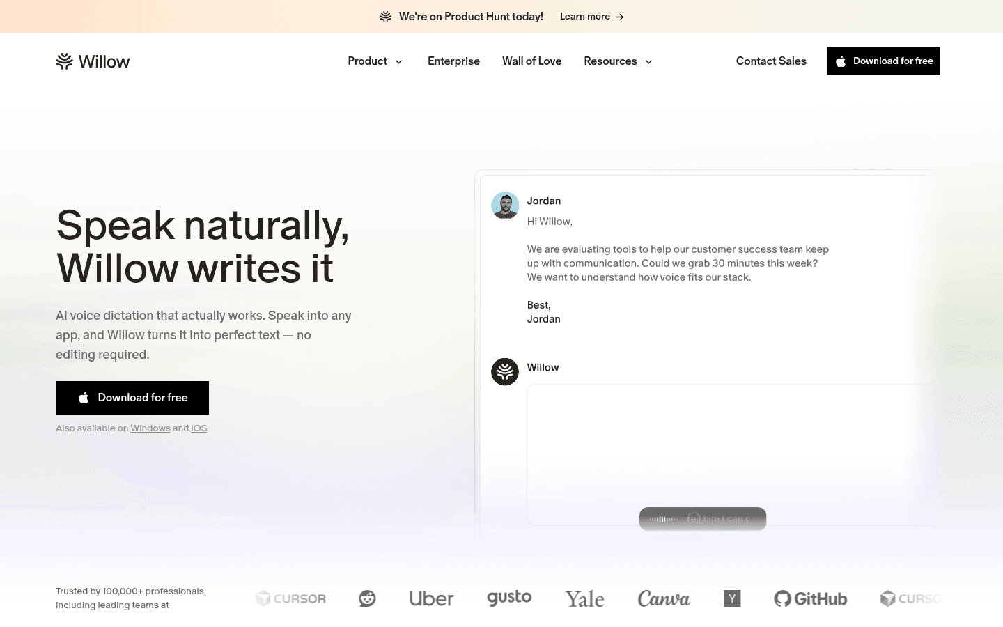 Willow 界面截图，第 1 张