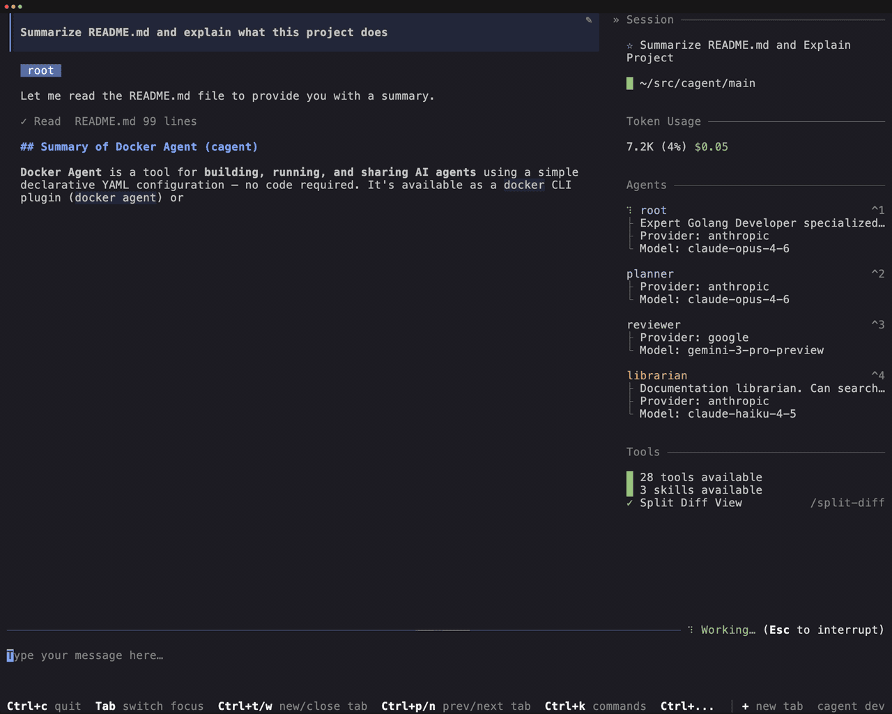 Docker Agent 界面截图，第 1 张