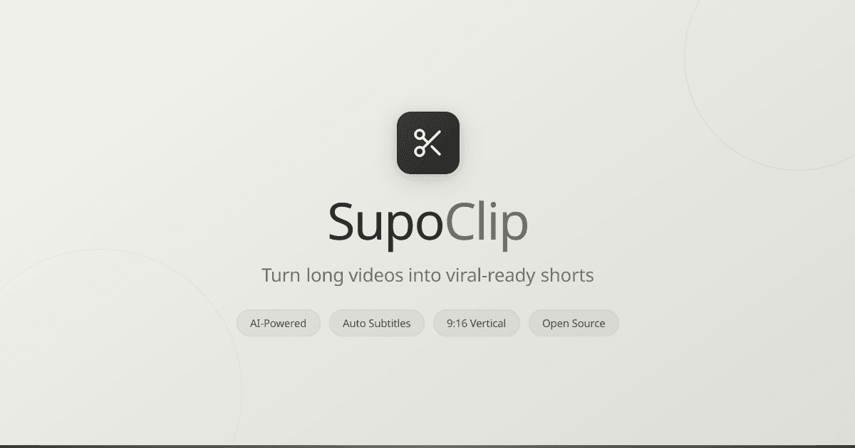 SupoClip 界面截图，第 1 张