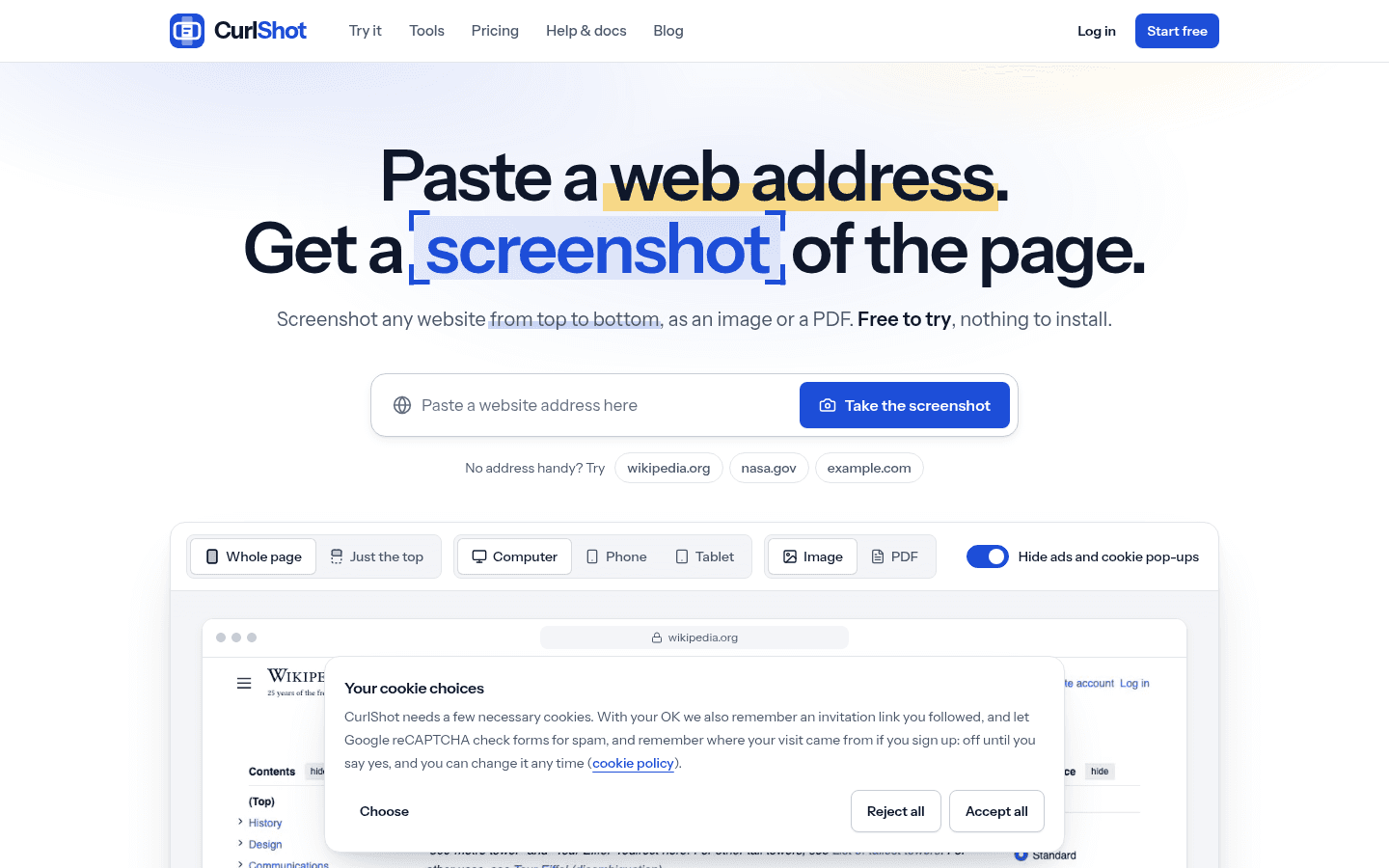 CurlShot 界面截图，第 1 张