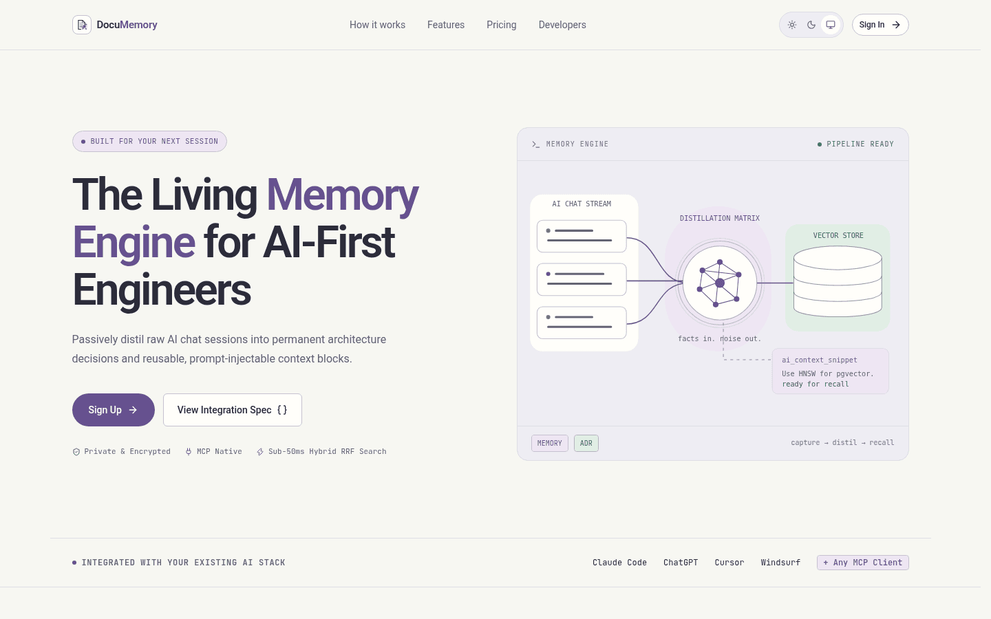 DocuMemory 界面截图，第 1 张